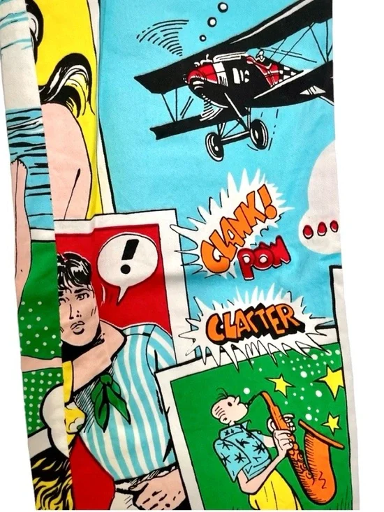 Dolce & Gabbana Comic Print Pants Multicolor Pop Art Slim Fit Statement ~Sz 4 US - Picture 9 of 10